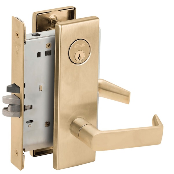 Schlage Grade 1 Entrance Office Mortise Lock, Conventional Cylinder, S123 Keyway, 06 Lever, N Escutcheon, Sa L9050P 06N 606 - main